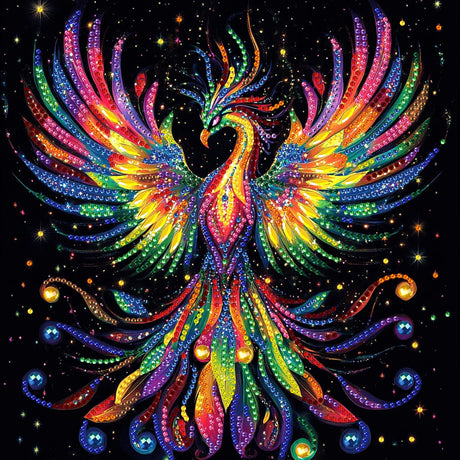 KEYIFA 5D Diamond Painting Phoenix Diamond Art Kits for Adults, Special Shaped Drill Colorful Diamond Painting Kit for Beginner, DIY Gems Art Craft for Home Wall Decor 12x12 inch KEYIFA