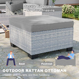 12-Piece Patio Furniture Set, Outdoor Patio Furniture with Swivel Chairs Set, Ottomans, Modular Patio Sofa, Dual-Strand Wicker Rattan, Rust-Resistant Frame, Grey Sweecci