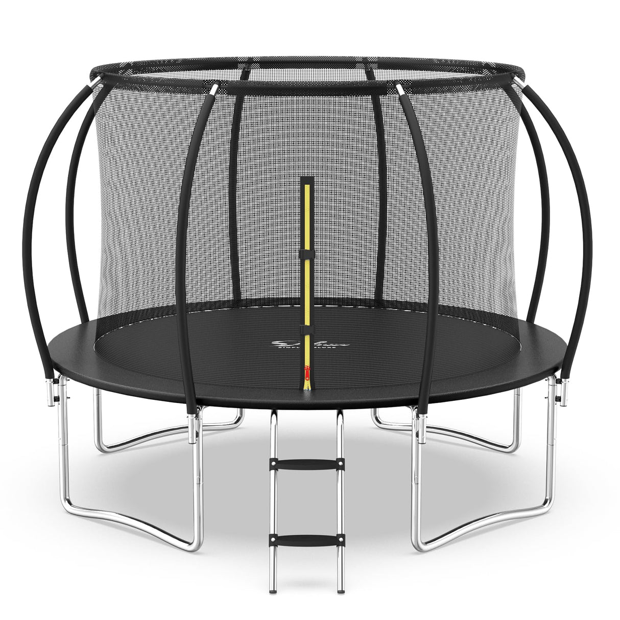 YSSOA 12FT Trampoline Secure Fun for Kids and Adults Recreational Trampolines Complete with Safety Enclosure Wind Stakes and 400LBS Weight Capacity Black Inside Net YSSOA