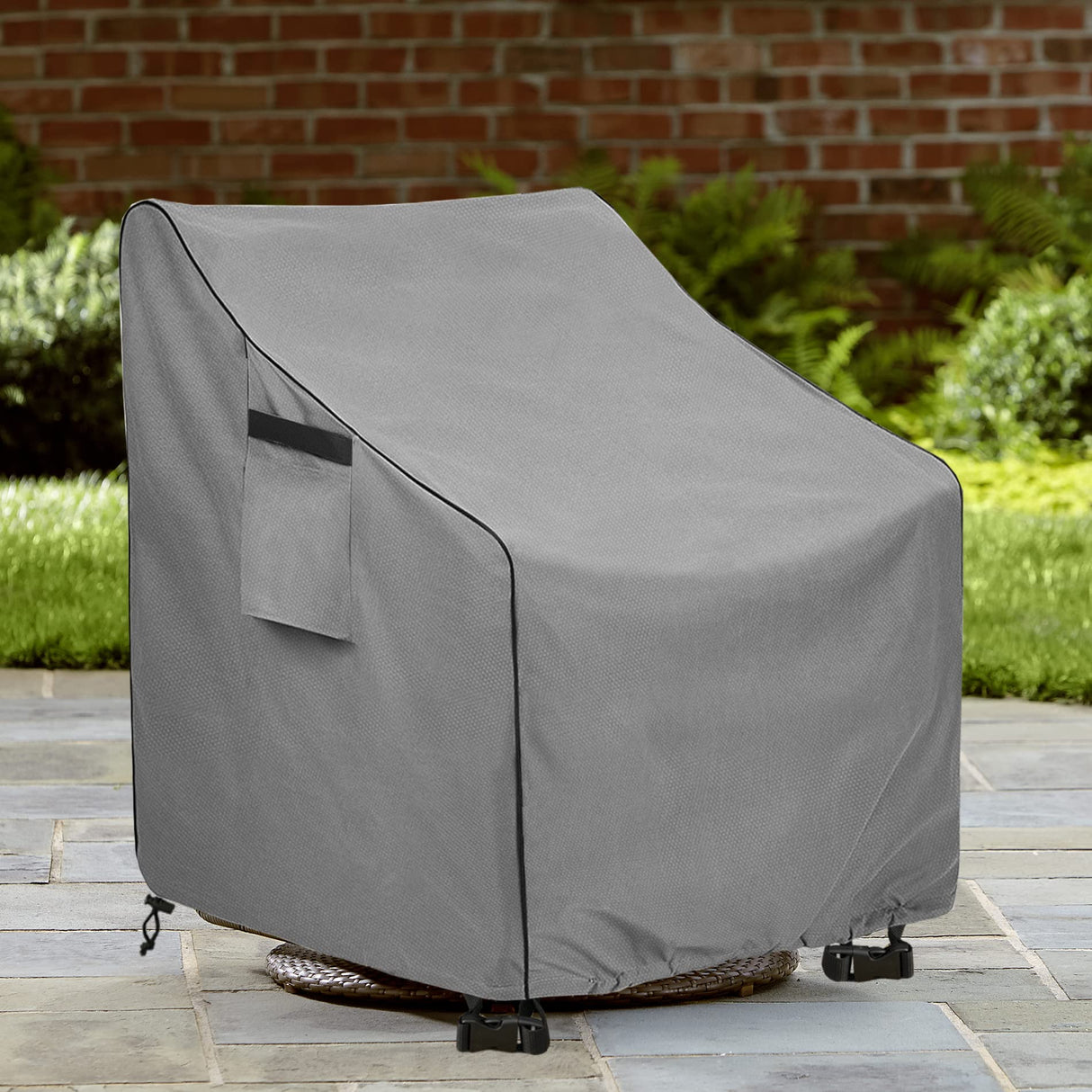 okcool Outdoor Swivel Chair Cover 2 Pack,Outdoor Furniture Patio Chair Covers Waterproof Clearance,(27.5" W x 32.5" D x 39" H) Outdoor Lawn Patio Furniture Covers,Grey okcool