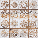 16 Pcs (6 x 6 Inch) Reusable Stencils, Mandala Stencils Mandala Dot Painting Templates Stencil for DIY Painting Art Scrapbook WSICSE
