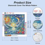 Acudotr Sun and Moon Face Diamond Painting Kits for Adults, 5D DIY Diamond Art Kits for Beginners, Full Drill Diamond Painting Kits for Home Wall Decor, 12x12 Inch Acudotr