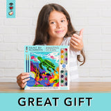 Bright Stripes Paint by Numbers Kit for Kids: Easy to Follow Paint by Numbers Canvas with Frame Kids Paint Kit (Amazing Ocean) Bright Stripes