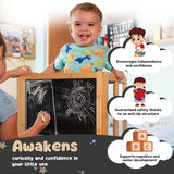 KYWAI® Toddler Tower with Chalkboard &Height Adjustable - Toddler Standing Tower - Toddler Kitchen Stool Helper - Kitchen Step Stool for Toddlers - Toddler Stool for Kitchen - Toddler Step Stool KYWAI