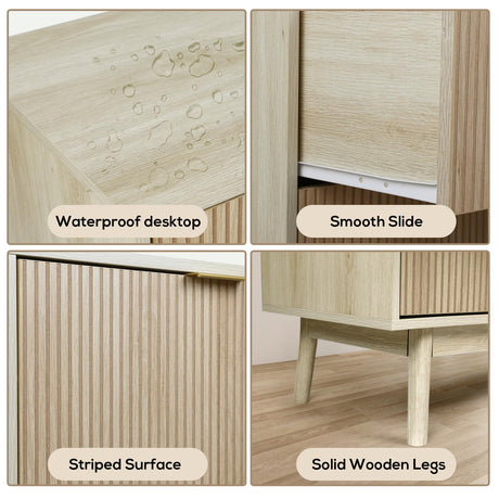 VOWNER 4 Drawer Dresser, Modern Closet Dressers with Wide Drawers, Farmhouse Wood Storage Chest of Drawers for Bedroom, Living Room VOWNER
