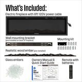 Westinghouse 50 Inch Electric Fireplace Heater, Compatible with Alexa & Google Home, Wall Mount or in-Wall Recessed Fireplace Insert, 24 Hour Timer, Color Changing Flames, 750W/1500W Indoor Heater Westinghouse