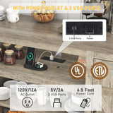 Hlivelood 66" Farmhouse TV Stand with Power Outlets for 75 Inch TVs, 33" Tall Entertainment Center with Storage Cabinets w/Adjustable Shelves, Rustic Large TV Media Console, Light Rustic Oak Hlivelood