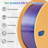 3Dgenius Silk Rainbow PLA Filament 1.75mm Silk PLA 3D Printer Filament Shiny Fast Color Changing Gradient Filament 3D Printing Filament Fit Most FDM Printers, 500g Spool(1.1lbs), Universe Series 3Dgenius