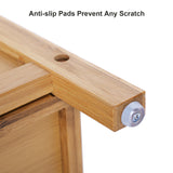 SONGMICS Bamboo Bathroom Storage Floor Cabinet, 4 Tiers Multifunctional Floor Shelving Unit, Free Standing Tower Corner Rack, Natural UBCB50Y SONGMICS