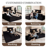 GLAMOUT 105" Convertible Sectional Couch with L-Shape Chaise, Modern Modular Sofa with Deep Seat, 3-Seater Comfy Cloud Couches for Living Room, Bedroom, No Assembly Required, Black GLAMOUT