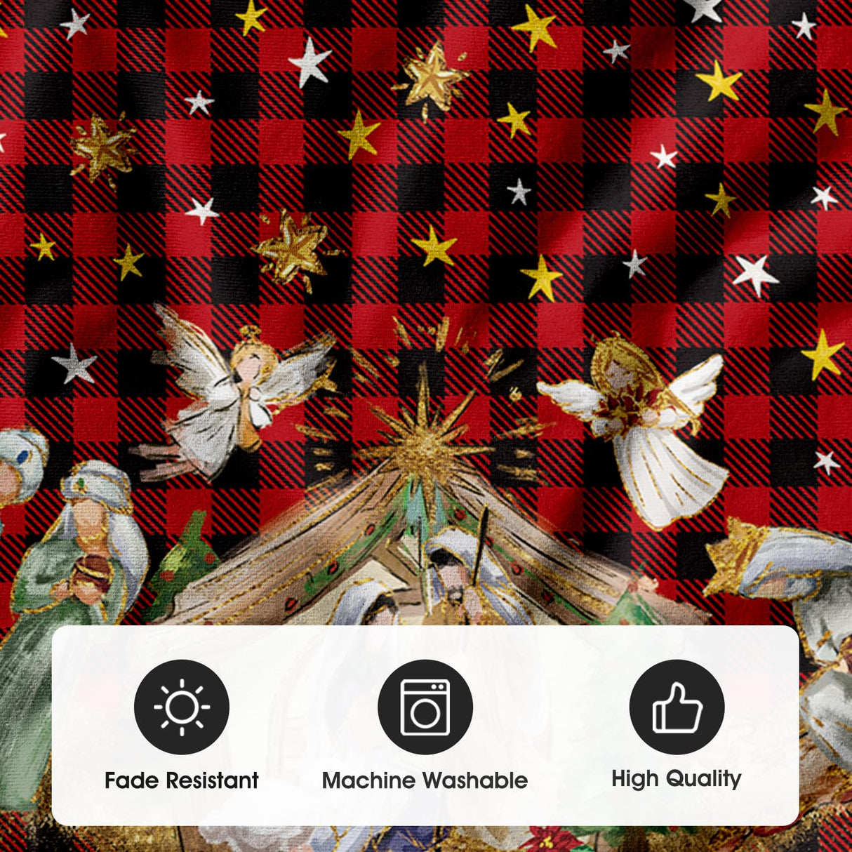 AVOIN colorlife Buffalo Plaid Christmas Tree Skirt 36 Inch, Winter Holiday Tree Decoration AVOIN colorlife