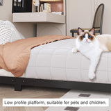 Likelalaso 3 inch Low King Size Bed Frame with Rounded Corner, Heavy Duty Metal, Easy Assembly, Noise Free, Black Likelalaso