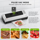 [Updated 2025] Bonsenkitchen Vacuum Sealer Machine + 40 Vacuum Bags, Fast-Compact/Multi-Functional Food Vacuum Sealer with External Vacuum System, Silver Bonsenkitchen