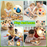 wakeInsa Montessori Busy Board,Montessori Toys for 1-3 Years Old,Baby Sensory Board,Preschool Learning Activities,Wooden Toys for Toddler,Christmas & Birthday Gift for Boys & Girls wakeInsa