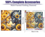 Diamond Art Kits for Adults - Sunflower Sun Moon Diamond Painting Kits DIY 5D Full Drill Diamond Dots Paintings with Diamonds Gem Art and Crafts for Home Decor 12x12 Inch Fuinkqe