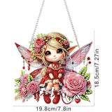 SENQAO Angel Hanging Diamond Art Painting Kits for Adults Beginners, 5D Special Shape Diamond Art Kits, Valentine's Day Fairy Crystal Rhinestones Diamond Gem Art Painting for Home Garden Wall Decor SENQAO