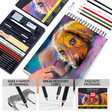 MARTCOLOR Charcoal Drawing Set, Set of 23, Graphite Pencils, Black & White Charcoal Pencils for Drawing, Sketching, Shading, Blending, Artist Pencils for Beginners & Pro Artists ﻿ MARTCOLOR