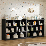 DIYART Black Bookshelf, Wood Bookcase with 3 Tier Open Shelves, 10-Cube Minimalist Storage Shelf for Living Room, Bedroom, 55.1" W x 42.5" H DIYART