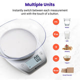 Etekcity 0.1g Food Kitchen Scale, Bowl, Digital Grams and Ounces for Weight Loss, Dieting, Baking, Cooking, and Meal Prep, 11lb/5kg, Stainless Steel Silver Etekcity