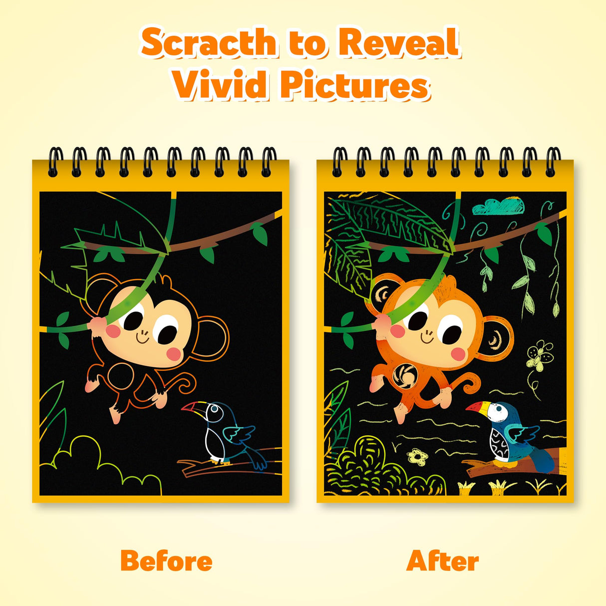 Mocoosy 24 Pack Scratch Art Party Favors for Kids, Birthday Goodie Bag Stuffers, Rainbow Scratch Notebook Bulk Classroom Prizes, Kids Art Craft Kit Back to School Supplies Student Gift from Teacher Mocoosy