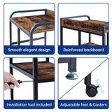 Fannova 22 x 18 Inch Large Printer Stand, Mobile Printer Table with Wheels for Home Office Storage and Organization, PC Tower Stand, Host Computer Cart, Shelf for Desktop CPU Shredder - Rustic Brown Fannova