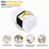 Utopia Kitchen White Cloth Napkins [12 Pack, 18x18 Inch] Cotton Blend Washable and Reusable Table Dinner Napkins Utopia Kitchen