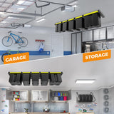 BEAMNOVA Overhead Garage Storage Rack, Heavy Duty Ceiling Storage System for Garages, Sheds, Storerooms Overhead Bin Storage (6 PCS, for 5 Bins) BEAMNOVA