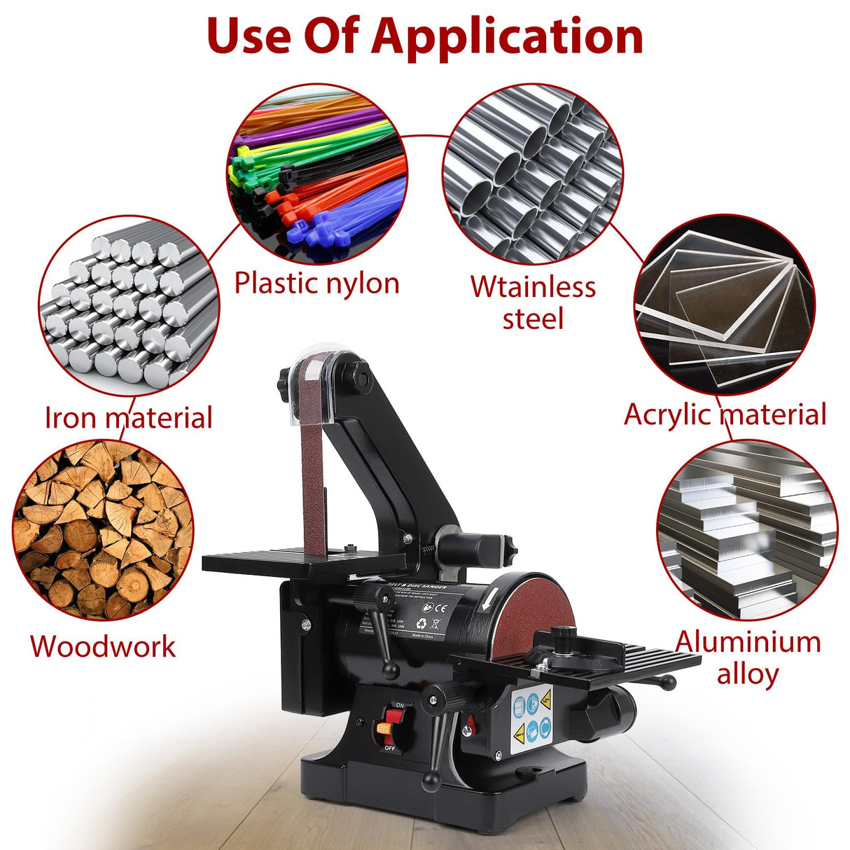 1 x 30 Inch Belt Sander with 5 Inch Disc Sander, Powerful Bench Sander with 2.1A Powerful Motor for Woodworking, (8 * 80 Grit Sandpaper, 4 * 100 Grit Sandpaper) Towallmark