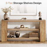 Tribesigns 70.9-Inch Extra Long Console Table with Storage, Narrow Wooden Sofa Table Behind The Couch, Farmhouse 3-Tier Entry Foyer Table for Entryway, Living Room, Hallway Tribesigns