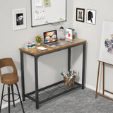 Ecoprsio Small Console Table Sofa Table with Mesh Shelves, 2 Tier Entryway Table Foyer Table for Entryway, Front Hall, Hallway, Sofa, Couch, Living Room, Bar, Kitchen, 32 Inch, Rustic Brown Ecoprsio