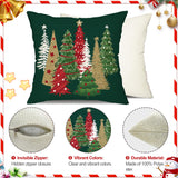 DFXSZ Christmas Pillow Covers 18x18 Inch Set of 2 Christmas Tree Decorative Green Throw Pillows Winter Christmas Decor for Home Couch TH-50B18 DFXSZ