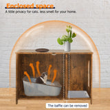 BestPet Cat Litter Box Enclosure Furniture Hidden,Wooden Cat Washroom Furniture Storage Cabinet Pet Crate House End Table with Removable Divider,Large Enough,Fit Most Cats and Litter Box BestPet