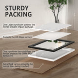 Black Farmhouse Mirror - 24x36INCH Wood Framed Square Bathroom Mirror for Vanity, Barn Door Style Wall Mounted Dresser Decor Living Room Bedroom Vertical PAIHOME