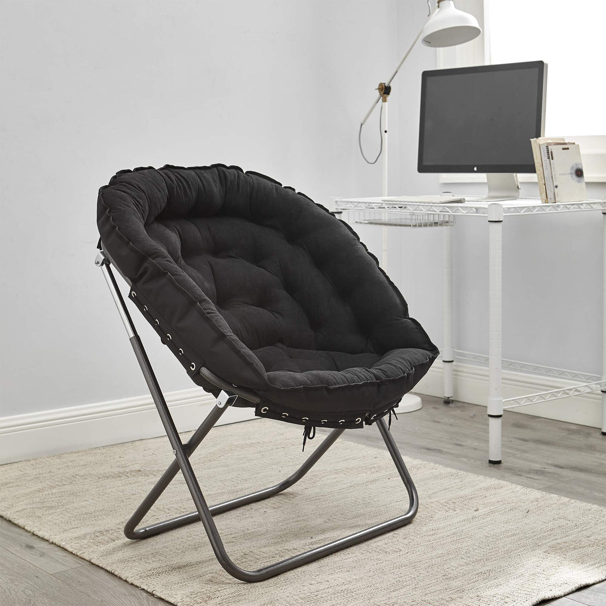 DormCo Papasan Moon Chair - Black DormCo