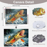 AIRDEA Diamond Art Paintings Kits for Adults,Fish DIY Gem Art Kits for Beginner,12x16 in,Big Fish,Round Full Drill AIRDEA