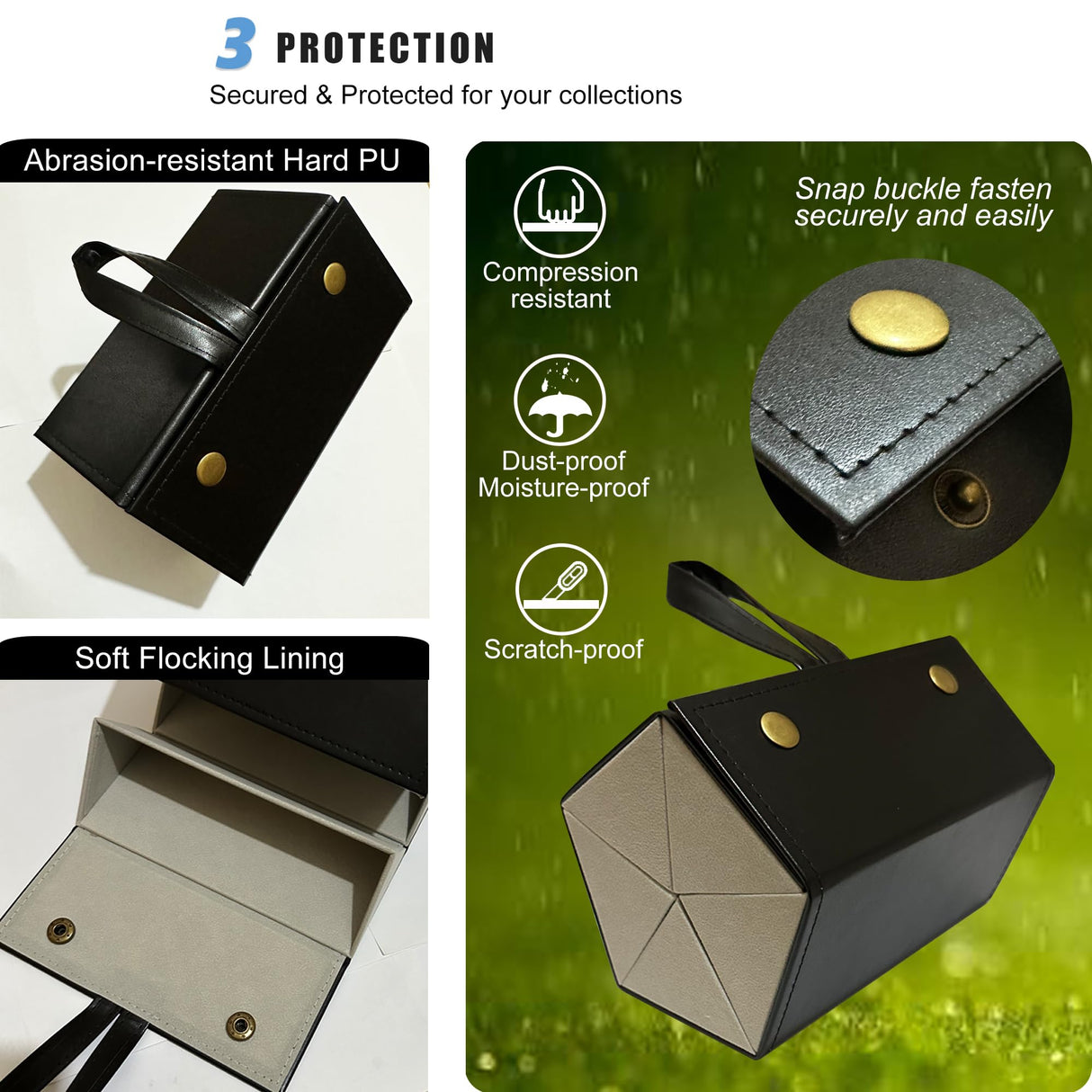 Longjet Sunglasses Organizer 5 Slots Travel Glasses Case Multiple Pairs Eyeglasses Storage Box Hanging Eyewear Holder (Black + Grey) LONGJET CRAFTING THE CORE LJ