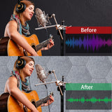 SK Studio 12 Pack Hexagon Acoustic Panels, 12" X 10" X 0.4" Self-adhesive Sound Proof Foam Panels Fireproof Soundproof Panels Absorbing Noise for Music Studio & Offices, Pink SK Studio