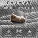 ROWHY Oversized Modular Sectional Sofa with Movable Ottoman, 112 Inch 4 Seat Modern Corduroy Sofa Set, Convertible L Shaped Couch for Living Room and Office, Dark Grey ROWHY