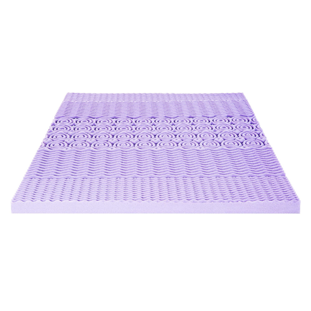 Mellow 3 Inch 5-Zone Memory Foam Mattress Topper, Soothing Lavender Infusion, Dorm Essentials, King Mellow