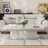 Farmhouse Coffee Table, 47.25" Modern Engineered Wood Cocktail Table, Scratch-Resistant Accent Table with Sturdy Frame for Living Room, Home Office & Lounge Vipbear