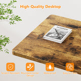 HOMIDEC Standing Desk, 32 Inch Portable Small Desk Adjustable Height, Rolling Home Office Desks with Wheels, Sit Stand Desk for Bedroom Walking Pad Home Office Small Space, Rustic HOMIDEC