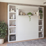 Oakland Living Easy-Lift Queen Murphy Wall Bed in White with Two Bookshelves Oakland Living