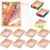 Thyle 6 Pcs Unfinished Wood Boxes, 6.3 x 4.9 x 1.8 Inch Small Rectangle Crates Wooden Box with Lid for DIY Birthday Party Favor Gift Supplies Thyle
