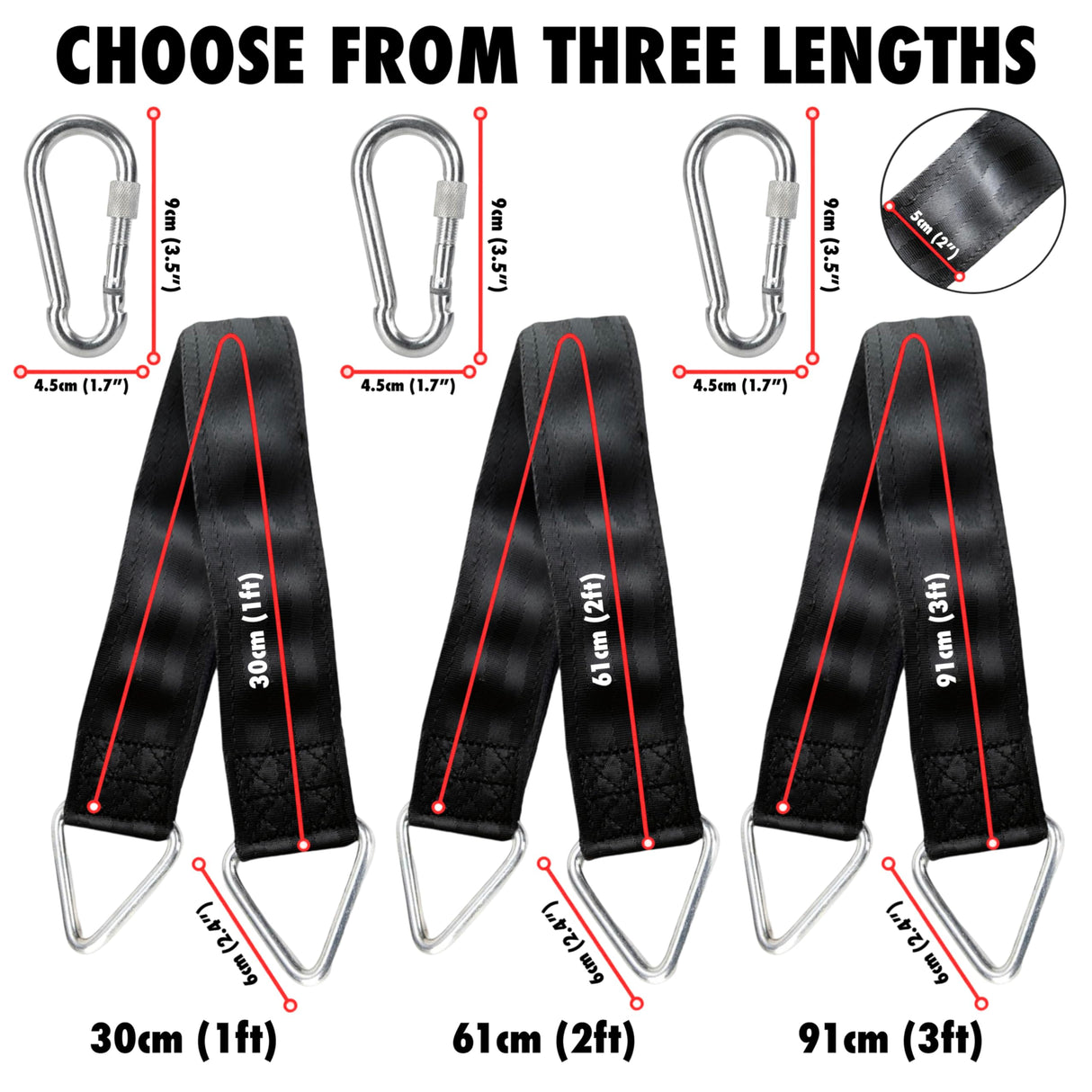 BULL DOZA FIGHT WEAR Heavy Duty Punch Bag Hanging Strap – Three Sizes | Extremely Strong Boxing Bag Hanger | Durable, Adjustable Punching Bag Holder for Home Gym & Training (61cm (2ft)) BULL DOZA FIGHT WEAR
