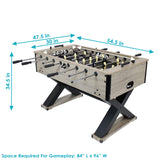 Sunnydaze Delano 54.5-Inch Indoor Foosball Table with Gray Distressed Wood Look Sunnydaze