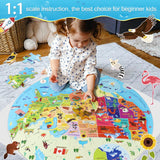 DIGOBAY United States Puzzle 70 Pieces USA Map Floor Jigsaw Puzzles for Kids Ages 4-10, Jumbo Round US Geography Puzzle 50 States with Capitals Educational Learning Toys for Boy or Girl DIGOBAY