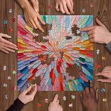 Hard Impossible Puzzles for Adults 1000 Piece, Gradient Rainbow Puzzle Flower, Colorful Challenging Difficult Jigsaw Puzzles Painting PICKFORU