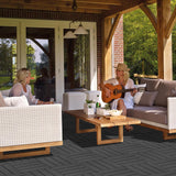 Cozurra Deck Tiles, 44 PCS Interlocking Deck Tiles, 12"x12" Waterproof Plastic Outdoor Flooring Patio Tiles for Balcony, Backyard, Indoor & Outdoor Use, All-Weather Patio Flooring, Dark Gray, 44 sq.ft Cozurra