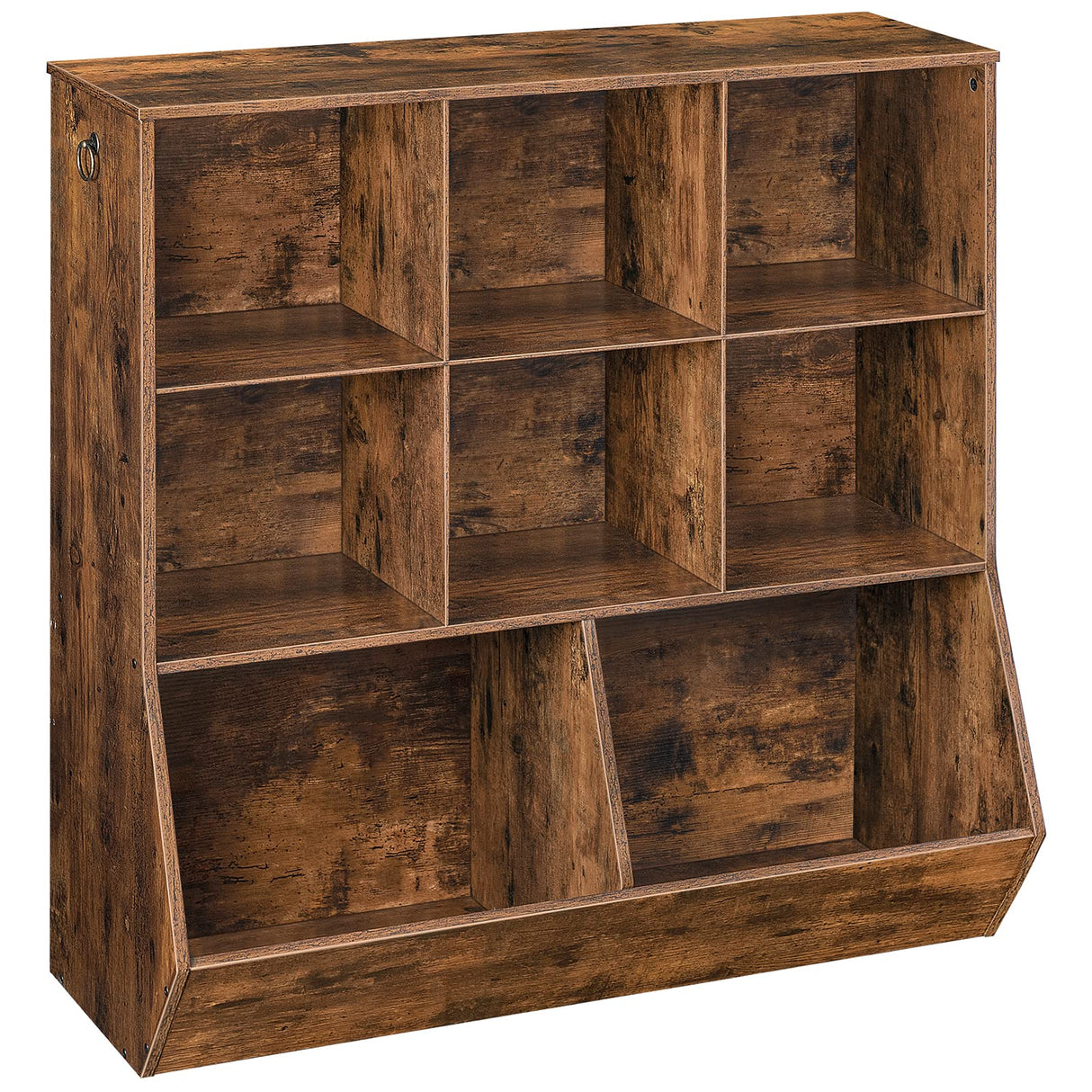 HOOBRO Rustic Brown Kids Bookshelf and Toy Storage Cabinet with 8 Cubicles HOOBRO