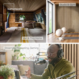 Kansoware Two Acoustic Wood Wall Veneer Slat Panels - Natural Oak | 94.49 x 12.6" Each | 16.54 sq ft. Coverage | Use for Soundproof Paneling, Interior Design, Outdoor Space, Van Restorations Kansoware